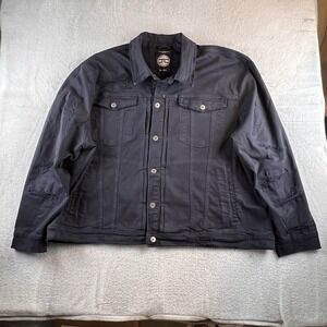 Jordan Craig Denim Jacket Mens 5XL Navy Dark Wash Distressed Rock City
